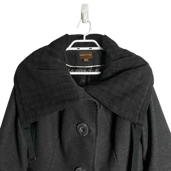 Adrienne Vittadini Women's Charcoal Wool & Cashmere Pea Coat - Picture 2 of 9